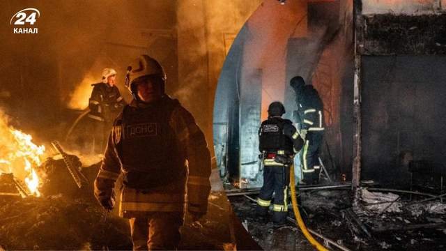 Атака БпЛА на Хмельницький: під час гасіння пожежі на ринку сталася повторна детонація, четверо рятувальників поранені