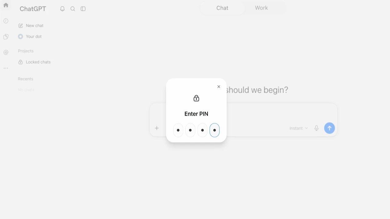 OpenAI запустила в ChatGPT захищені чати з PIN-кодом